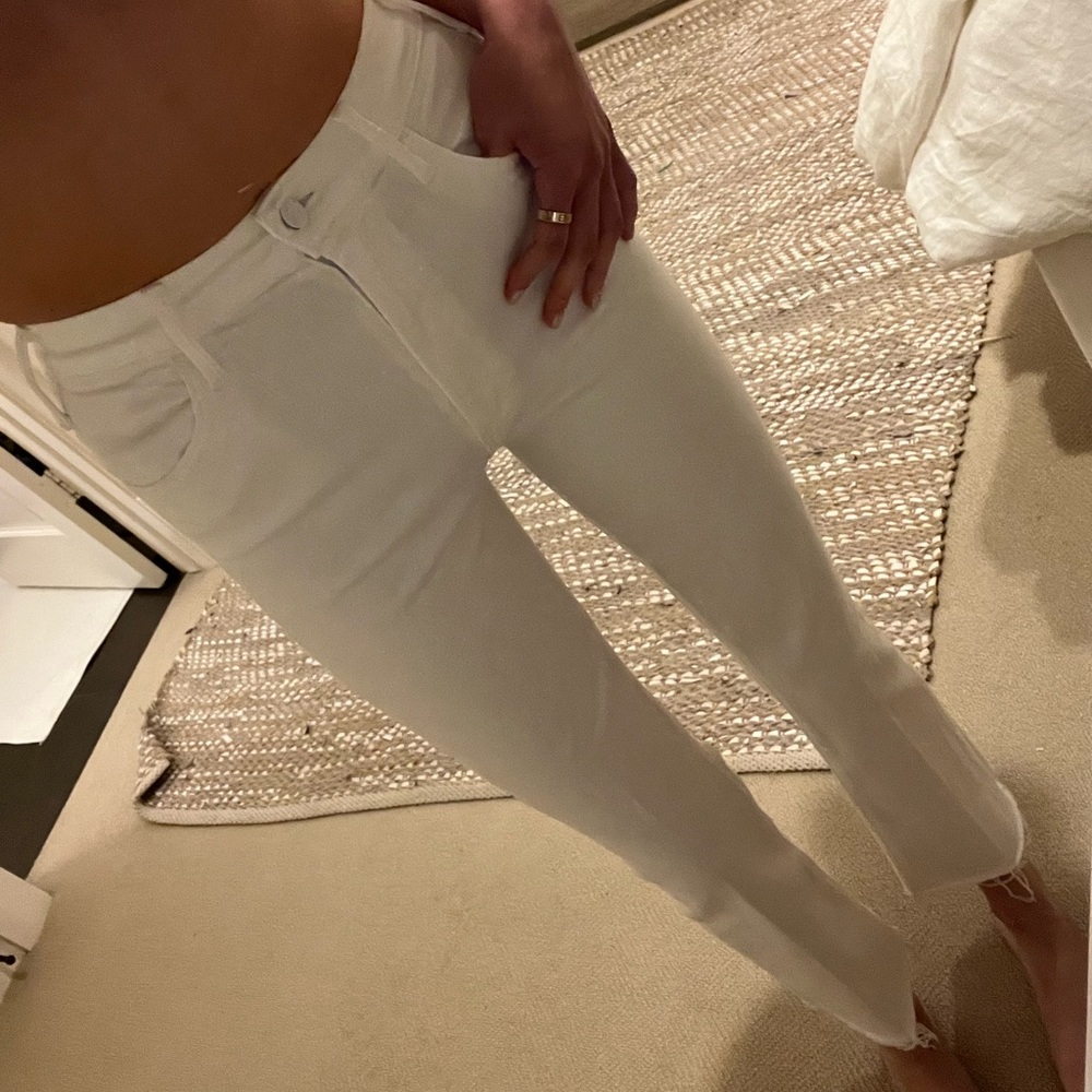 MOTHER white ankle-cut jeans